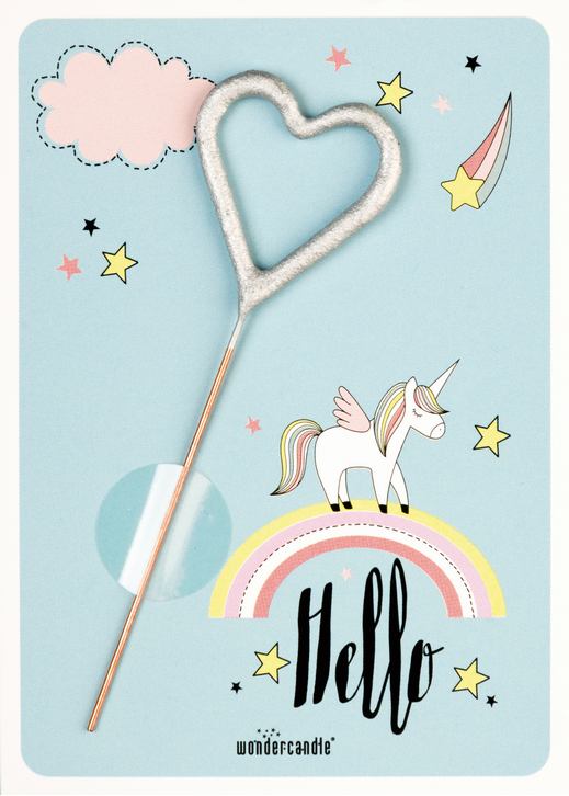 Hello unicorn blau Mini Wondercard