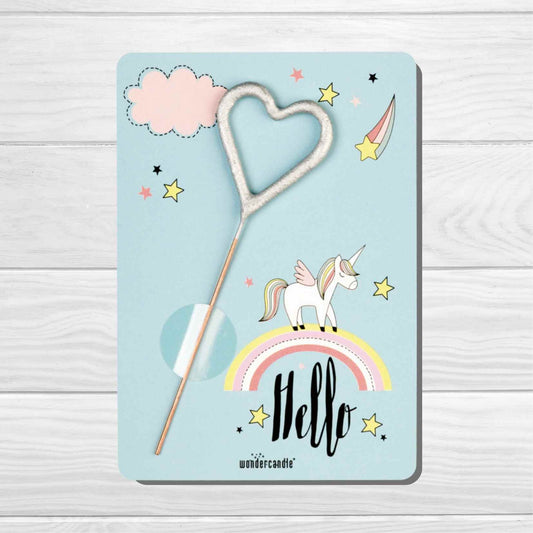 Hello unicorn blau Mini Wondercard