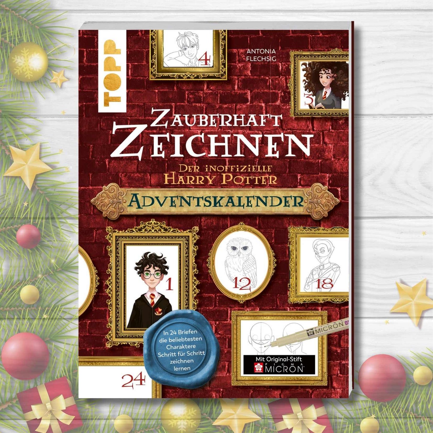 Ein Bild des Buches "Zauberhaft zeichnen. Der inoffizielle Harry Potter Adventskalender. In 24 Briefen die beliebtesten Charaktere Schritt für Schritt zeichnen lernen."