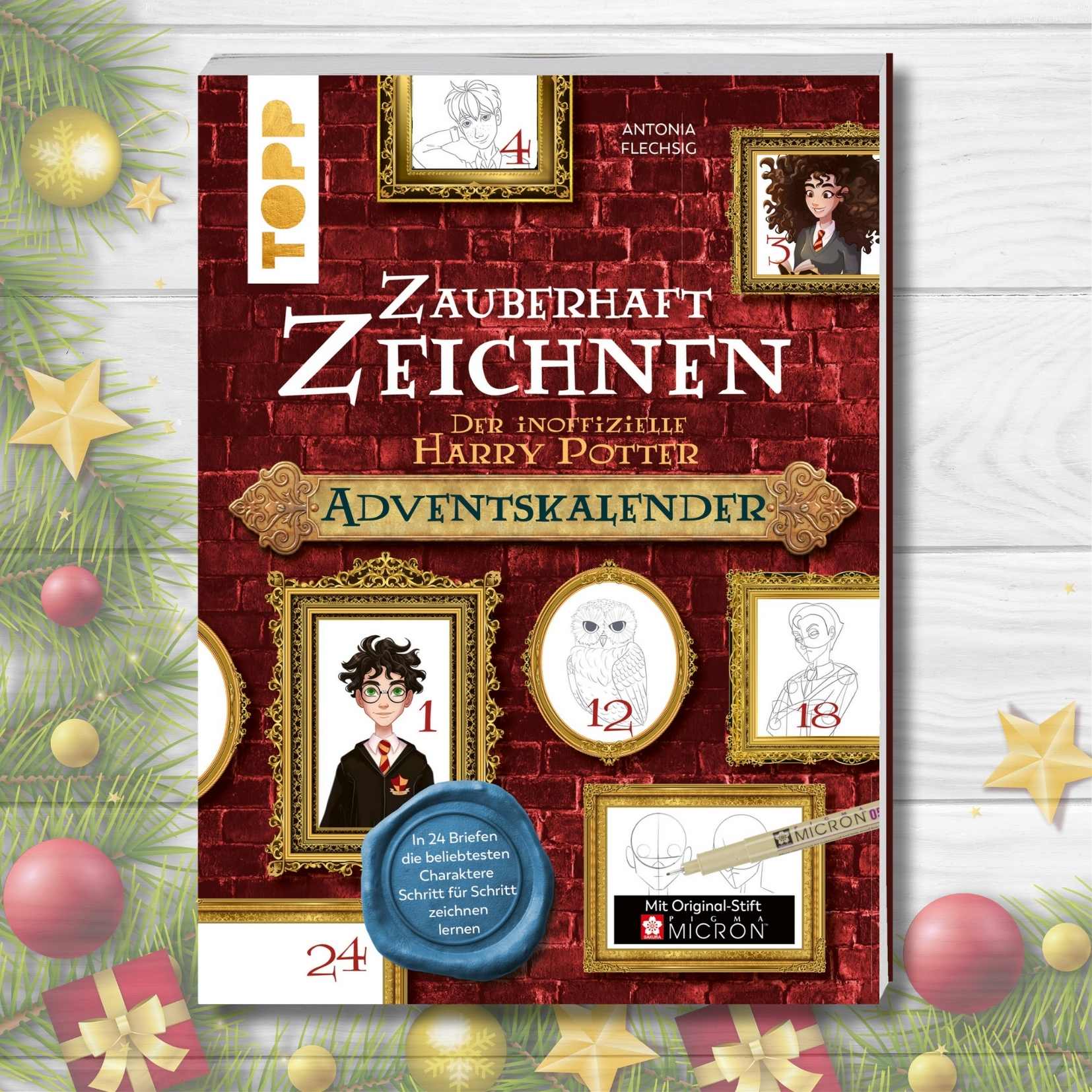 Ein Bild des Buches "Zauberhaft zeichnen. Der inoffizielle Harry Potter Adventskalender. In 24 Briefen die beliebtesten Charaktere Schritt für Schritt zeichnen lernen."